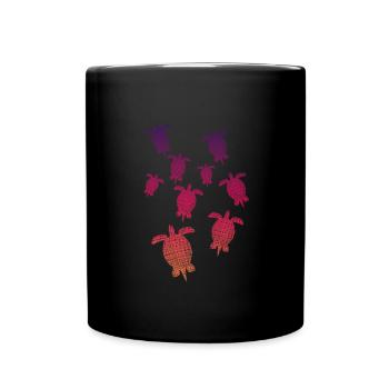 Schildkröten Turtle - Tasse einfarbig - Schwarz - Vorne