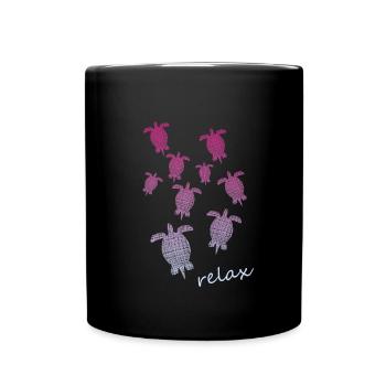 Schildkröte Turtle - Tasse einfarbig - Schwarz - Vorne