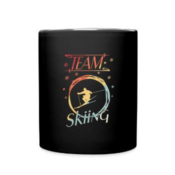 Ski fahren - Ski - Wintersport - Skiing - Tasse einfarbig - Schwarz - Vorne