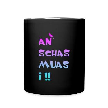 v - Tasse einfarbig - Schwarz - Vorne