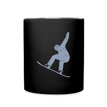 Silhouette minimaliste de snowboard Sports d’hiver - Mug uni - noir - Devant