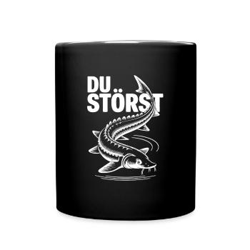 Stör angeln Sportfischen - Du störst - Tasse einfarbig - Schwarz - Vorne
