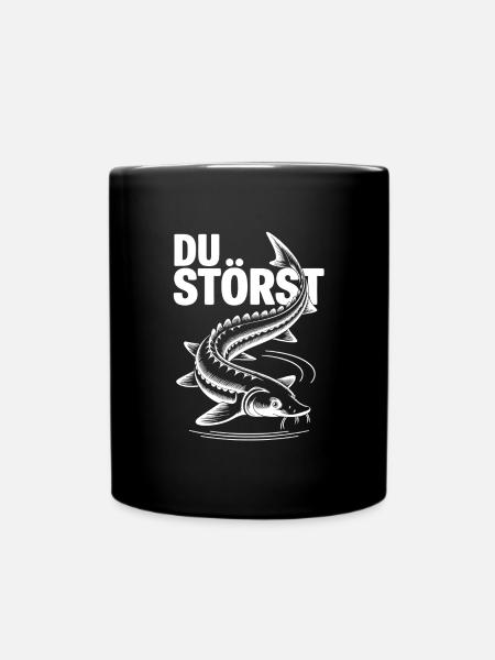 Stör angeln Sportfischen - Du störst - Tasse einfarbig - Schwarz