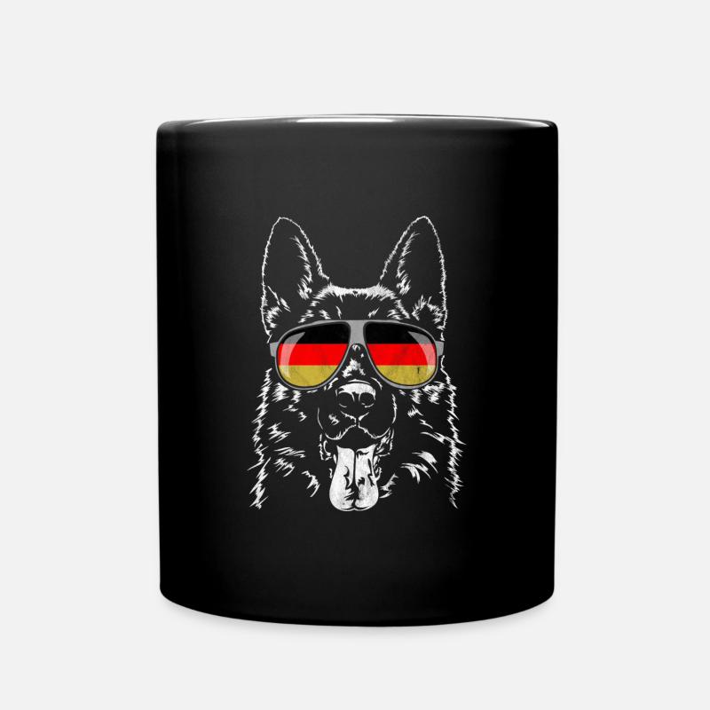 DEUTSCHER SCHÄFERHUND Deutschland Fahne Wilsigns - Tasse einfarbig - Schwarz