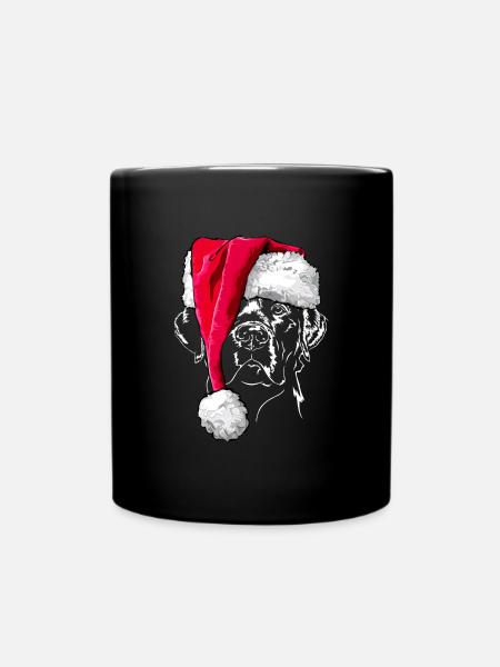 LABRADOR Christmas Wilsigns Santa - Full Colour Mug - black