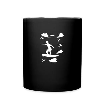 Wolken Surfer - Tasse einfarbig - Schwarz - Vorne