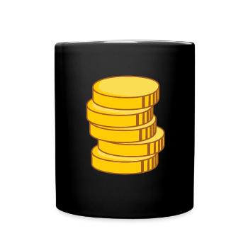 Geld - Tasse einfarbig - Schwarz - Vorne