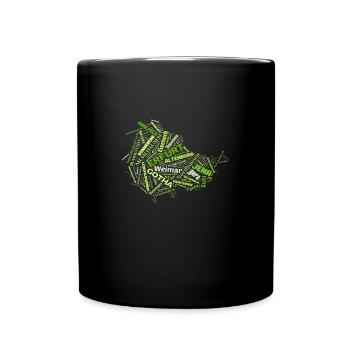 Thuringe carte villes - Mug uni - noir - Devant