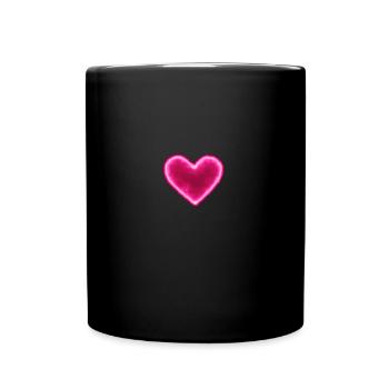 Pinkes Neon Herz Frauen T Shirt Party Geschenk - Tasse einfarbig - Schwarz - Vorne
