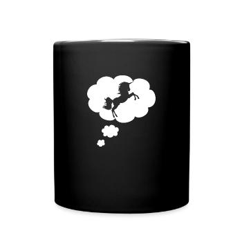 Unicorn in thought bubble - Full Colour Mug - black - Front