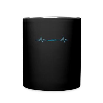 Swimmer and heartbeat Swimmer swimming - Full Colour Mug - black - Front