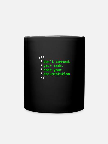 Don’t Comment Votre Code. Code de votre documentation. - Mug uni - noir