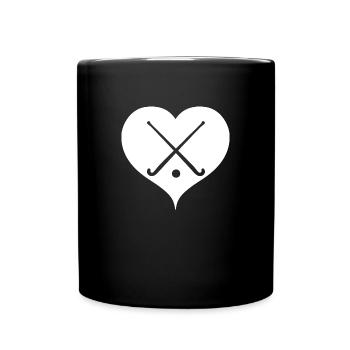 Hockey stick with heart field hockey - Full Colour Mug - black - Front