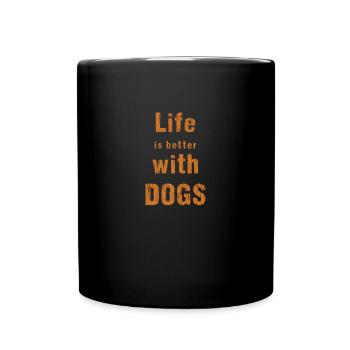 Hund Hunde - Tasse einfarbig - Schwarz - Vorne