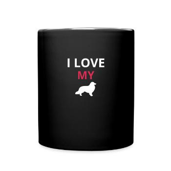 Bordercollie - Tasse einfarbig - Schwarz - Vorne