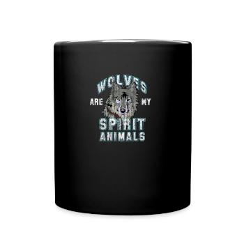 Wolf Wölfe - Tasse einfarbig - Schwarz - Vorne