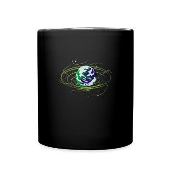 Erde Natur Motiv Erdball Globus Geschenkidee Cool - Tasse einfarbig - Schwarz - Vorne