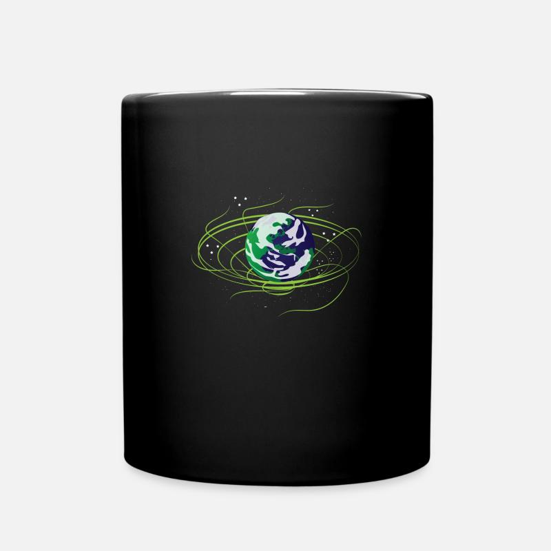 Erde Natur Motiv Erdball Globus Geschenkidee Cool - Tasse einfarbig - Schwarz