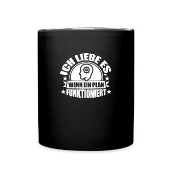 J’adore quand un plan fonctionne - Mug uni - noir - Devant