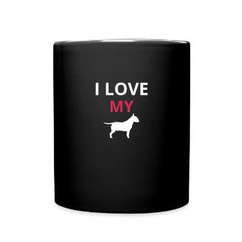 Bull Terrier - Tasse einfarbig - Schwarz - Vorne