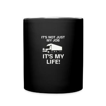 LKW Lastkraftwagen Truckers Shirt Geschenk - Tasse einfarbig - Schwarz - Vorne