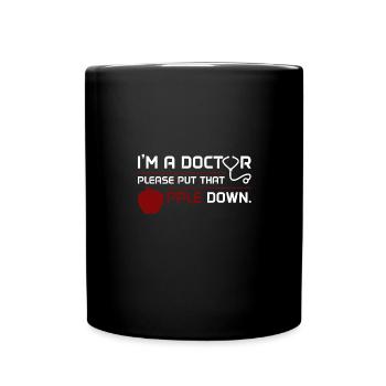 Docteur, docteur, pomme, docteur, cadeau, idée, étudiant - Mug uni - noir - Devant