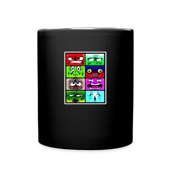 Angry Smileys Shirt - Tasse einfarbig - Schwarz - Vorne