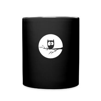 Nachteule - Tasse einfarbig - Schwarz - Vorne