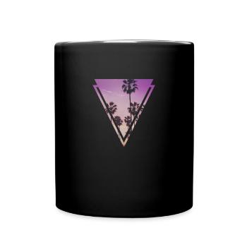 Palmen - Tasse einfarbig - Schwarz - Vorne