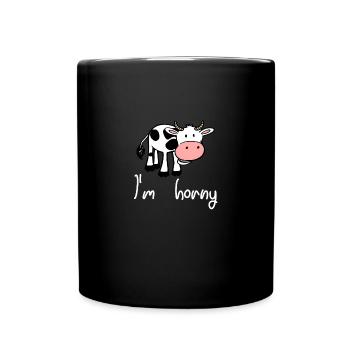I'm horny cow I'm horny fun shirt gift - Full Colour Mug - black - Front