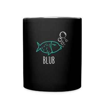 Cooler Fisch - Tasse einfarbig - Schwarz - Vorne