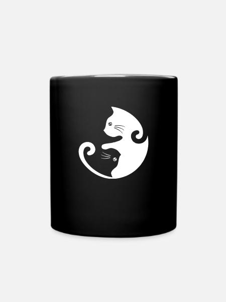 Yin Yang chat - Mug uni - noir
