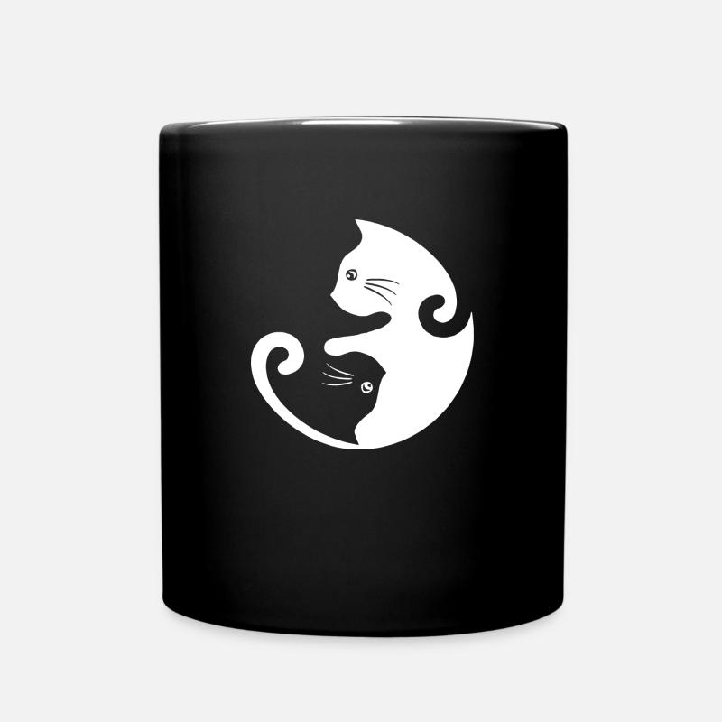 Yin Yang Katze - Tasse einfarbig - Schwarz