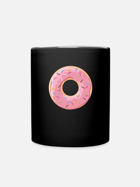 Pinker Donut - Tasse einfarbig - Schwarz