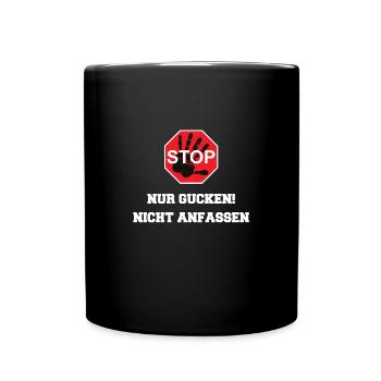ARRÊTEZ, regardez, ne touchez pas - Mug uni - noir - Devant