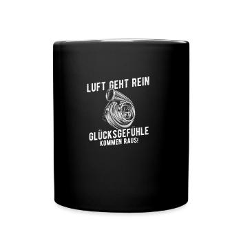 Turbo Glücksgefühle - Tasse einfarbig - Schwarz - Vorne