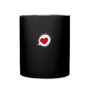 Herz - Tasse einfarbig - Schwarz - Vorne
