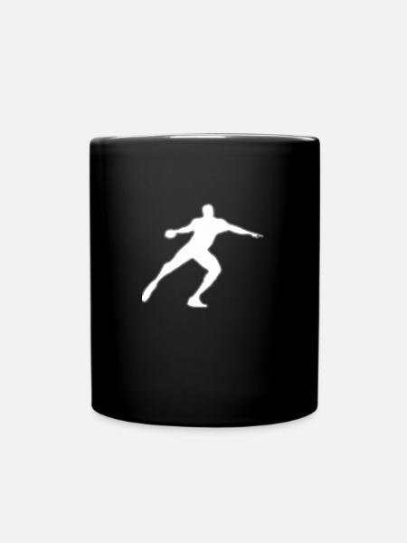 Diskuswerfen Leichtathletik - Tasse einfarbig - Schwarz