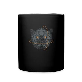 Tiger head black white - Full Colour Mug - black - Front
