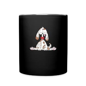 Witziger Hund, lustige Geschenkidee - Tasse einfarbig - Schwarz - Vorne