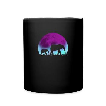 Elefanten in Afrika - Tasse einfarbig - Schwarz - Vorne
