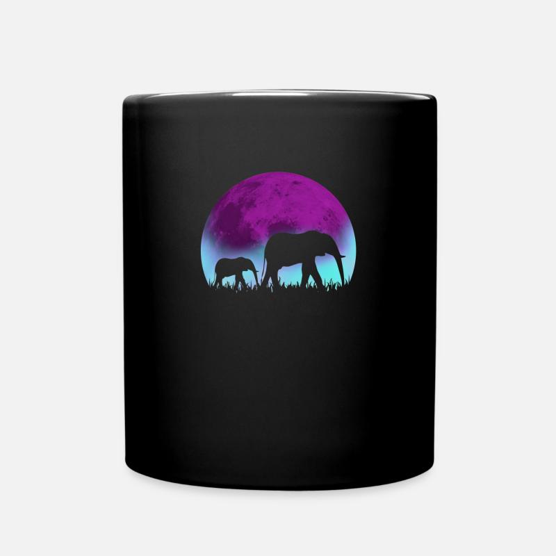 Elefanten in Afrika - Tasse einfarbig - Schwarz