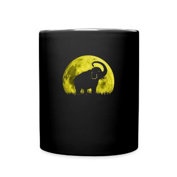 grande lune éléphant - Mug uni - noir - Devant