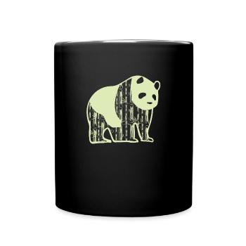 Panda Tierschutz - Tasse einfarbig - Schwarz - Vorne