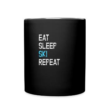 Skifahren Skifahrer Skier Skilehrer Retro Geschenk - Tasse einfarbig - Schwarz - Vorne