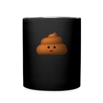 süsser Kackhaufen Kacke Geschenk - Tasse einfarbig - Schwarz - Vorne