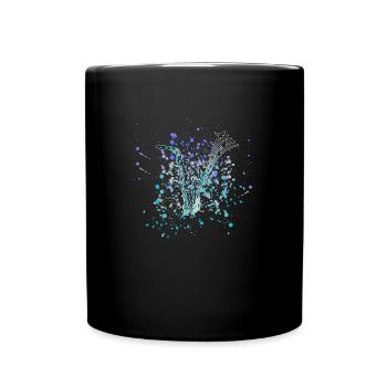 Musik Saxophon Instrument Geschenk - Tasse einfarbig - Schwarz - Vorne