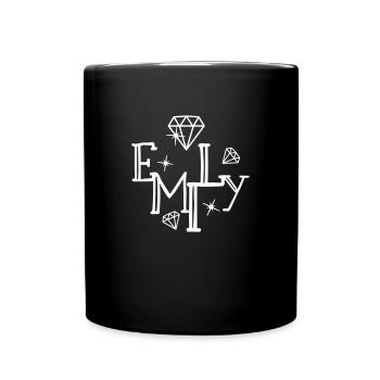 Name Emily First name Name day - Full Colour Mug - black - Front