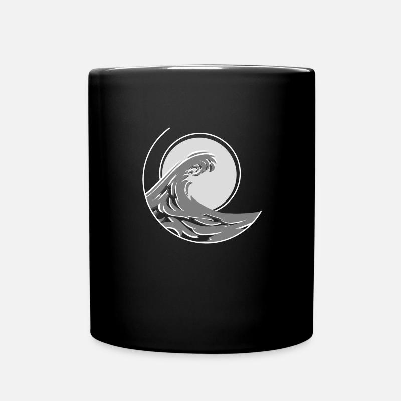 Welle - Tasse einfarbig - Schwarz
