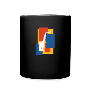 Saxophon - Tasse einfarbig - Schwarz - Vorne
